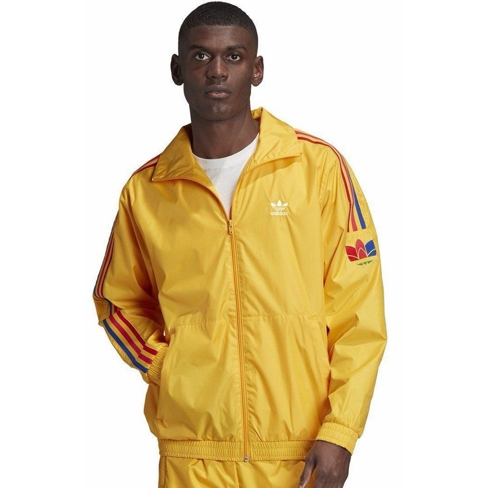 ADIDAS Mens Medium Adicolor 3D Trefoil 3 Stripe Track Jacket Full Zip Mesh New!!